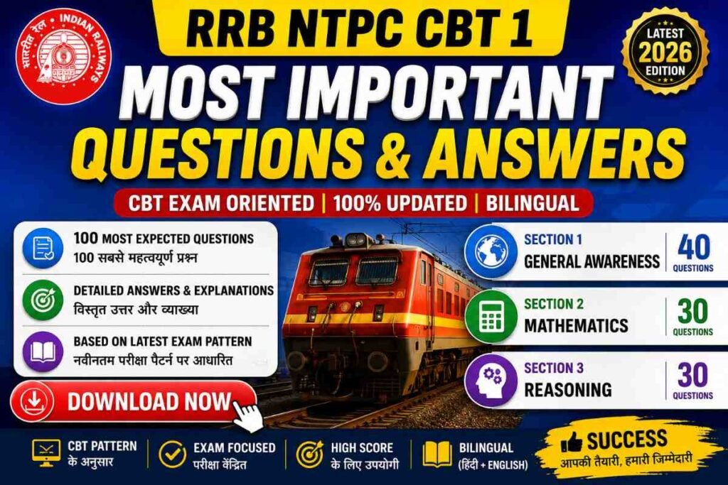 RRB NTPC CBT 1 – Most Important Questions & Answers
